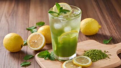 ice pure matcha with lemon