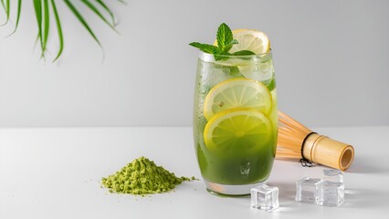 ice pure matcha with lemon