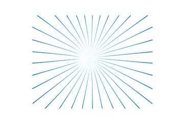 Obraz premium Abstract blue light rays radiating from a central point, creating a starburst effect with transparency