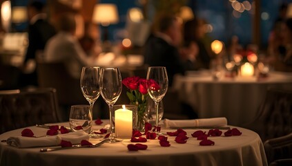 Sophisticated evening date night setup