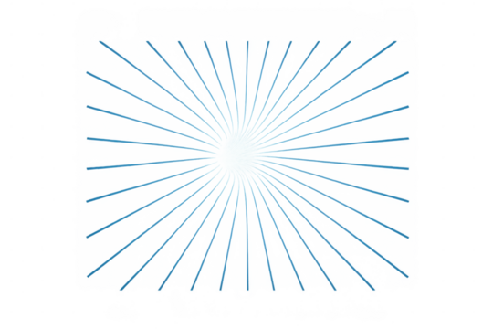 Abstract blue light rays radiating from a central point, creating a starburst effect with transparency - Powered by Adobe