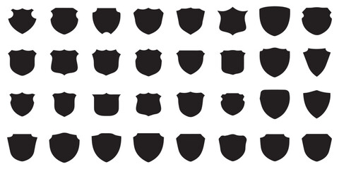 Collection of shield shapes for design and branding vector