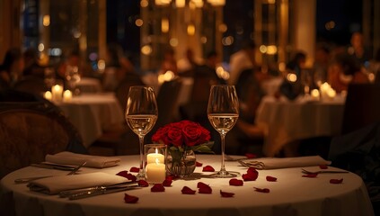 Dreamy romantic lighting for dinner evening