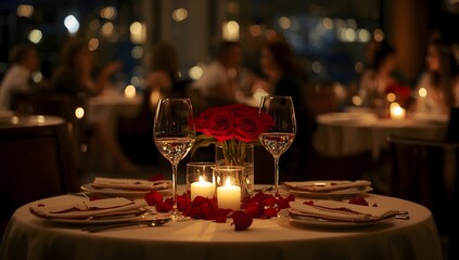 Sophisticated table decor for date night