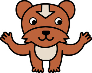 Cute Baby Bear Mascot Cartoon Character Vector | Funny Animal for Kids and Branding