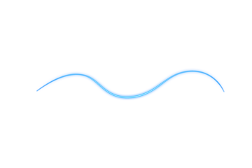 Blue Neon Wave Line. Glowing Electric Light Curve for Futuristic Design