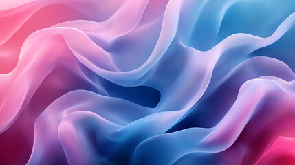 Fototapeta premium abstract flowing shapes in blue and pink gradient, futuristic harmony