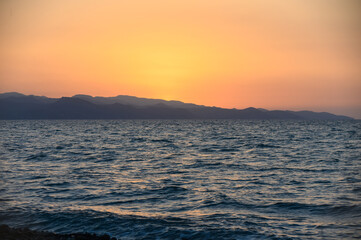 Summer Sunset Over Mountains in Cyprus