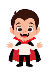 Cute Vampire Kid Vector Cartoon