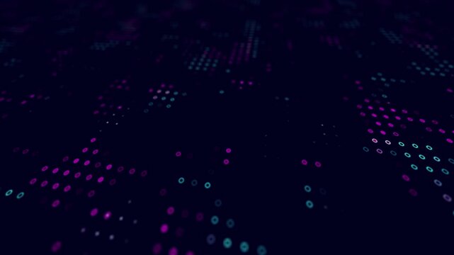 Data and technology background looping digital and hi-tech concept Motion graphic for a background. glowing dots and fading out, data information matrix animation.