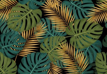 Tropical paradise awaits with this modern vibrant monstera leaf design, perfect for stylish backgrounds and eye catching creative projects