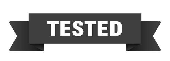 tested ribbon isolated on transparent background. tested ribbon
