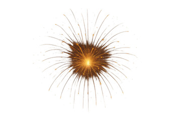 Fototapeta premium Explosive energy sparks igniting, radiating light, hot particles bursting in dynamic motion on transparent background