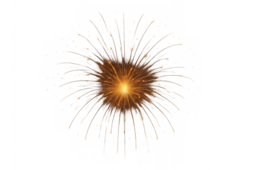 Explosive energy sparks igniting, radiating light, hot particles bursting in dynamic motion on transparent background