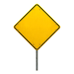 Blank yellow road sign 
