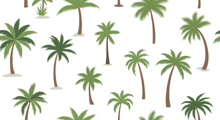 Palm Trees Pattern Seamless Tropical Background Summer.