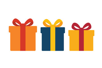 Packed gifts on white background