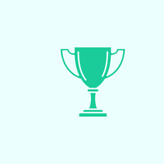 A bright gold trophy cup icon symbolizing winner's success and achievement in sport competition is isolated on a white background, representing the first place prize and victory