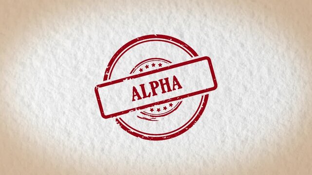 ALPHA stamp style word