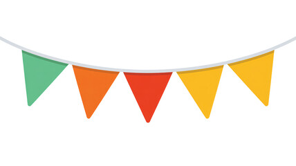 Vibrant festive pennant banner adds celebratory cheer