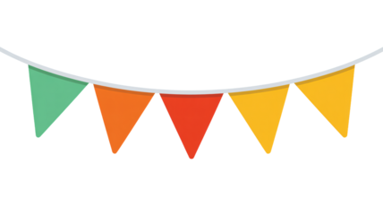 Vibrant festive pennant banner adds celebratory cheer