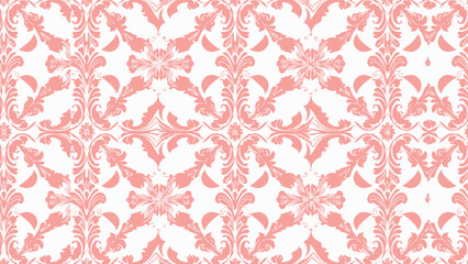 Damask vector pattern seamless pink