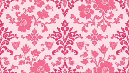 Damask vector pattern seamless pink