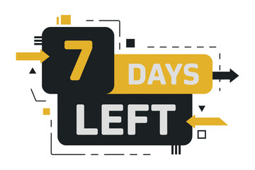 Sale Banner Design 7 Days Left Template Marketing Promotion Vector Illustration