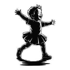 black silhouette of a girl dancing