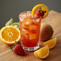 Fresh Fruit Juice in a Glass