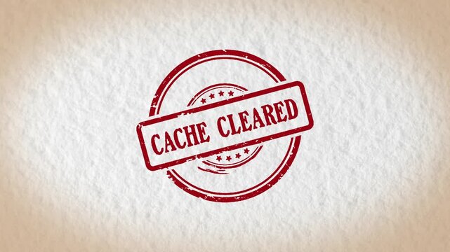 CACHE CLEARED stamp style word