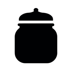 Pickle Jar Black Silhouette Vector Clipart