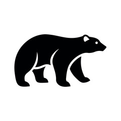 Fototapeta premium Polar Bear Black Silhouette Vector Illustration