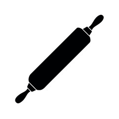 Rolling Pin Black Silhouette Vector Clipart