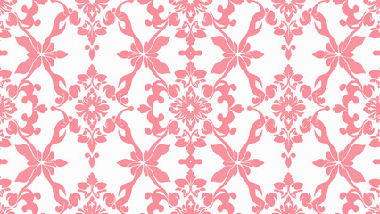 Vector Pink damask seamless pattern background. Elegant luxury texture for wallpapers, backgrounds and page fill.