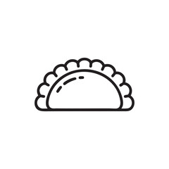Dumpling Silhouette Icon Vector Illustration