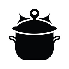 Stew Pot Black Silhouette Vector Illustration