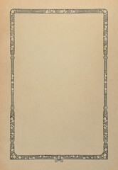 Antique decorative frame printed on aged paper, taken from a 1916 magazine