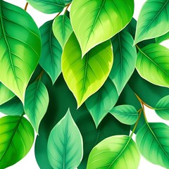 green leaves background watercolor illustration