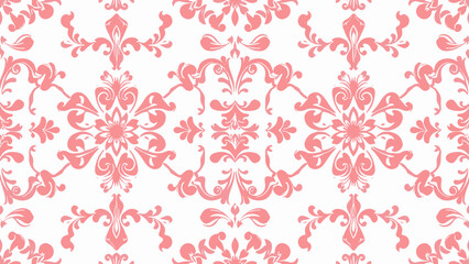 Damask seamless vector. Graphic ornate pattern for wallpaper, fabric, packaging, wrapping. Damask flower ornament. Floral pattern. Vintage wallpaper Seamless vector background