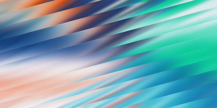 Abstract Diagonal Stripes of Green Blue and Orange Gradient background - Powered by Adobe