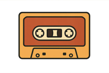 Obraz premium Cassette tape illustration with retro audio recording delivering music and nostalgia concepts