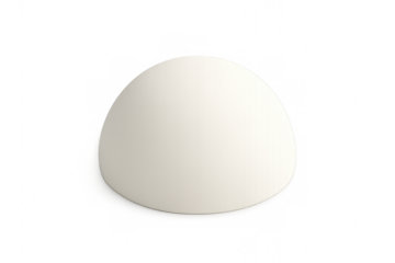 White hemisphere, a simple geometric shape, 3d rendering object, clean design, transparent background