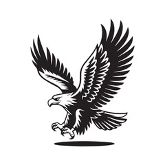 Obraz premium Vector silhouette illustration of a dove of peace and a flying eagle with wings and feathers