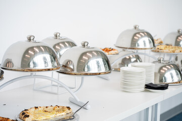 catering food table in restaurant.