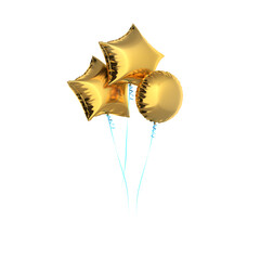Glossy Birthday Balloons Isolated PNG