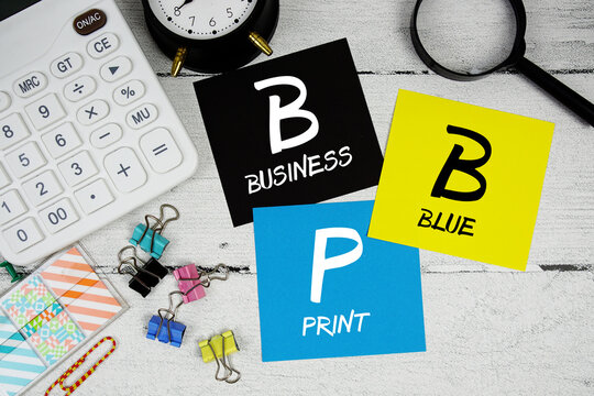 BBP Abbreviation of Business Blue Print text phrase of business and financial concept - Powered by Adobe