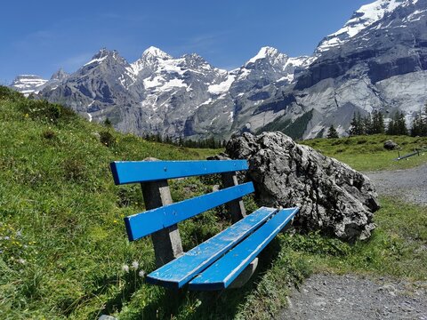 bench in the mountains