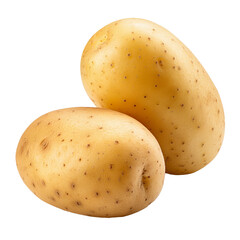 two potatoes isolated on white background, png file
