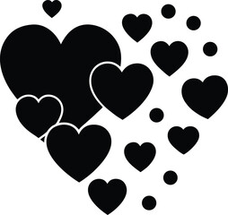 Abstract glowing geometric shapes seamless pattern on a dark textured surface isolated on transparent background